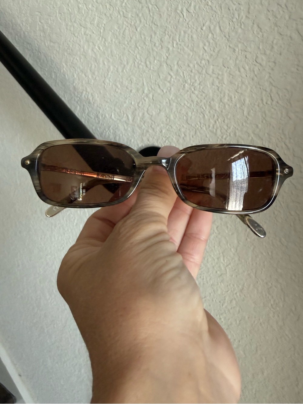 Brighton "Blue Moon" Brown Tortoise Graphic Frame with Silver Scroll Arms Y2K